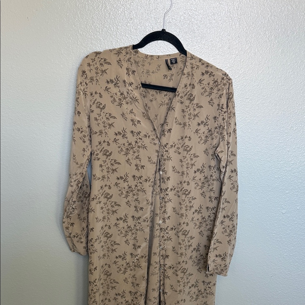 ISDA & CO 100% silk Floral Tan/green Dress
